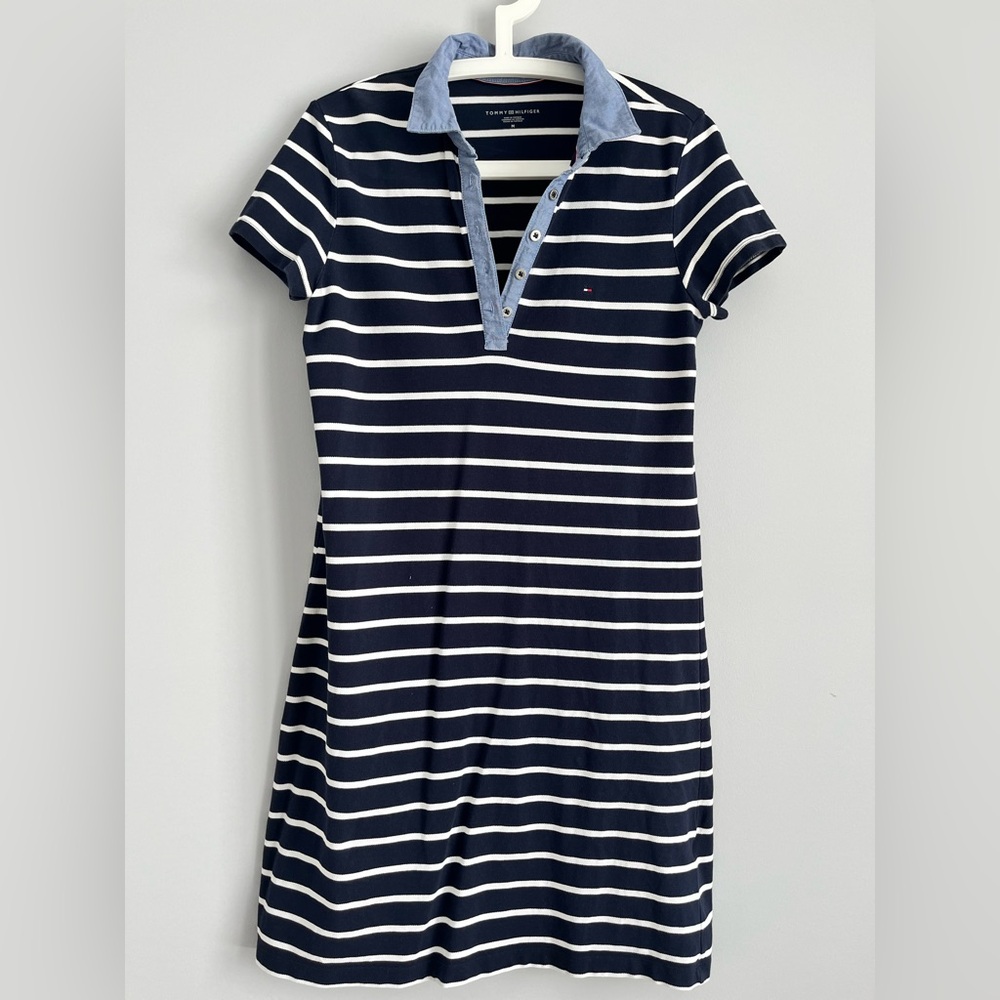Tommy Hilfiger Navy and White Striped Dress
